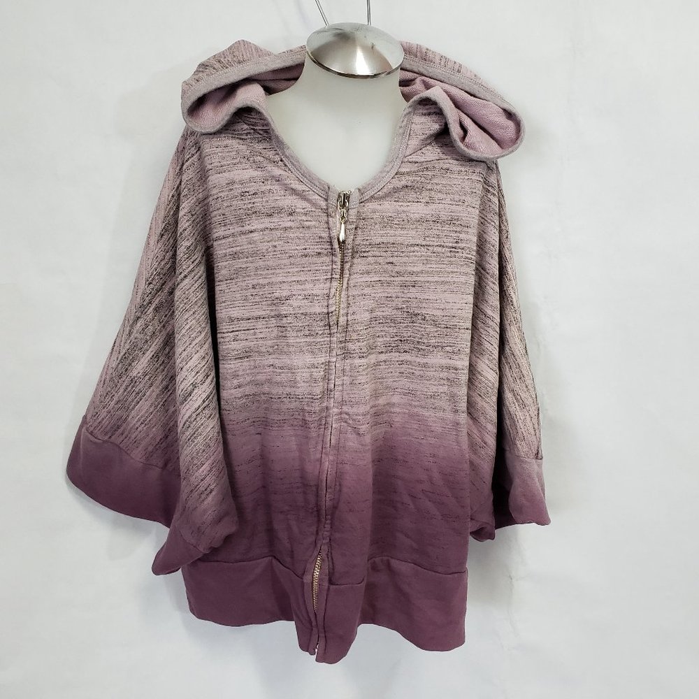 Gypsy Daisy  Purple Ombré Dolman Zip-Up Hoodie L